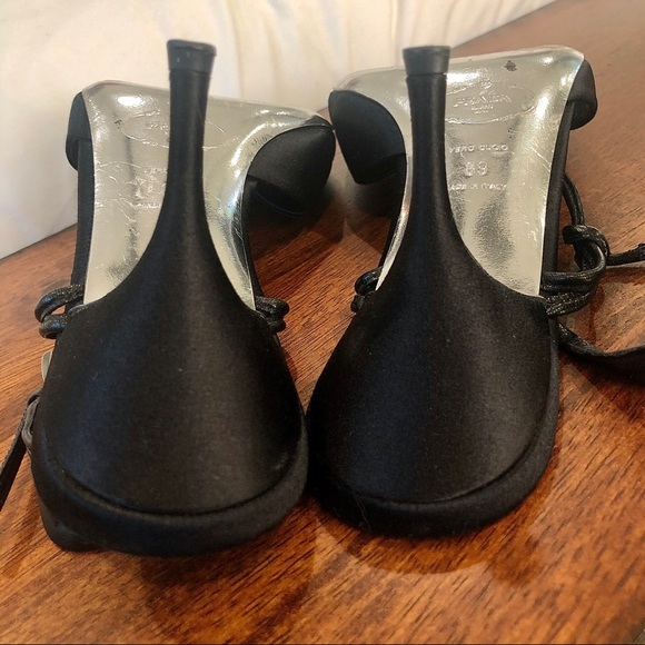 Prada Leather Slingback Satin Heels - Picture 7 of 8